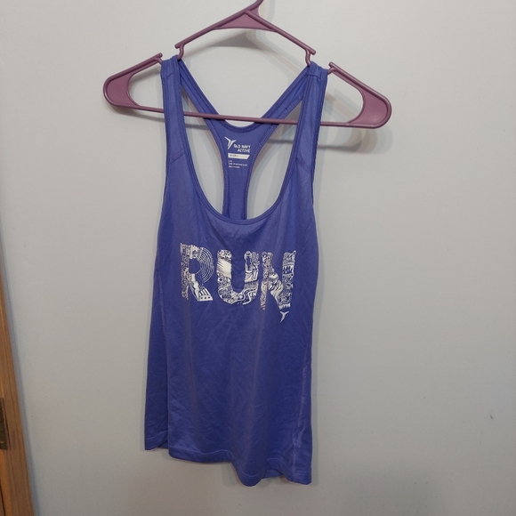 Old Navy Tops - Old Navy RUN blue lg workout gym racerback